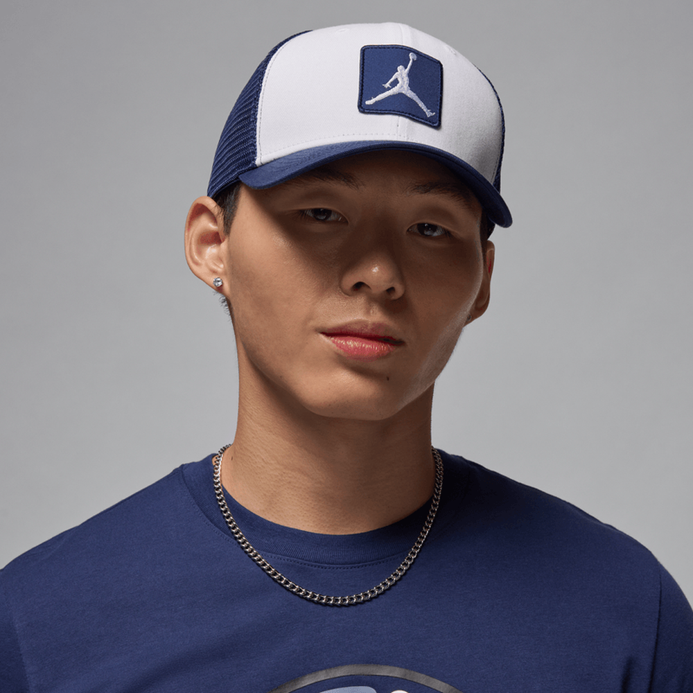 Casquette Trucker Jordan Rise Jumpman blanc bleu