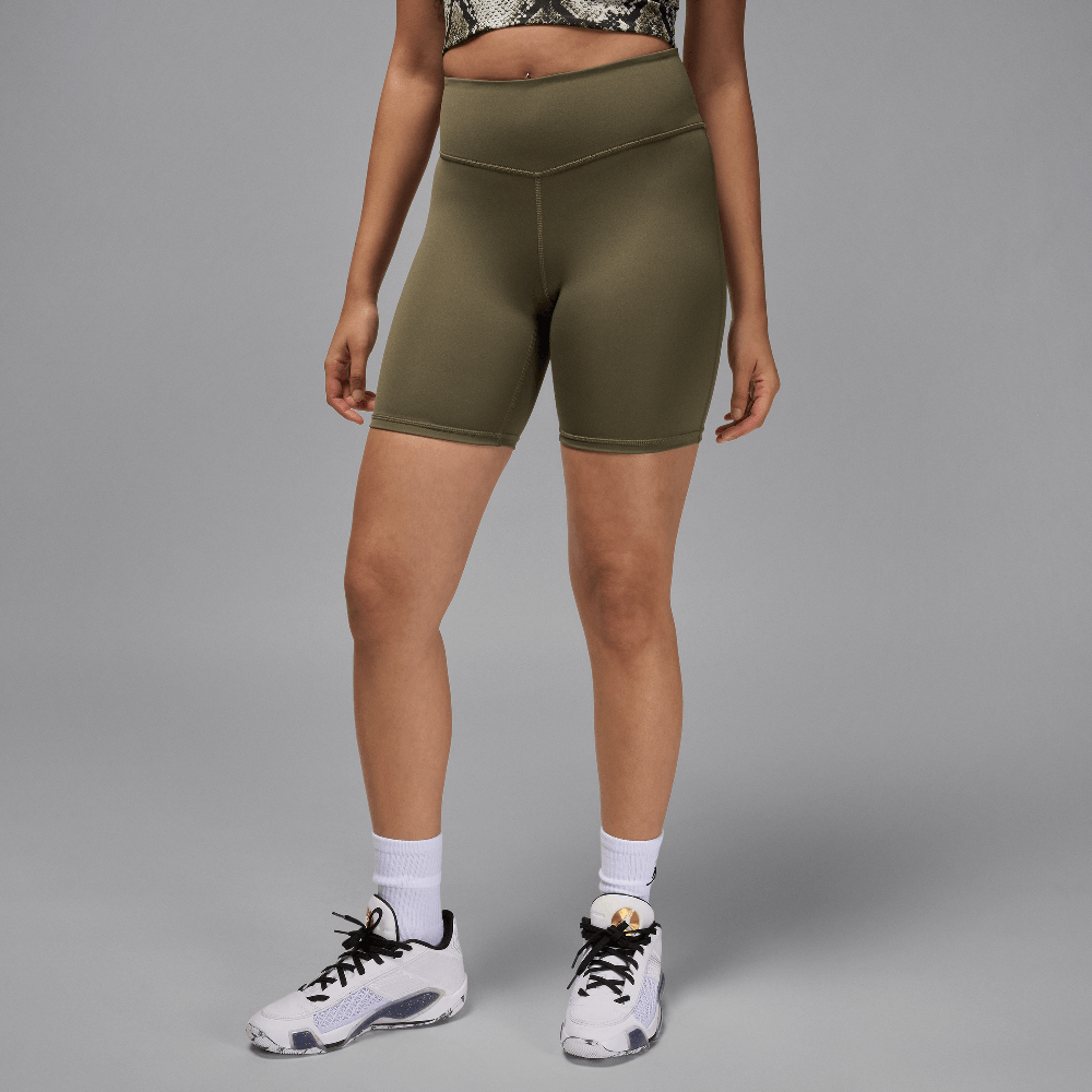 Short de cyclisme Jordan Sport High-Waist 7" pour femme, Olive moyenne/Blanc