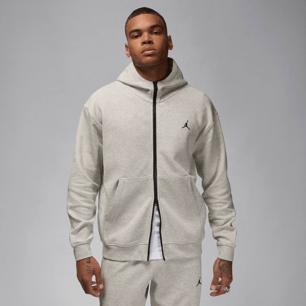 Jordan Sport Hoop Fleece Dri-FIT Homme sweat à capuche entièrement zippé Gris chiné/Noir