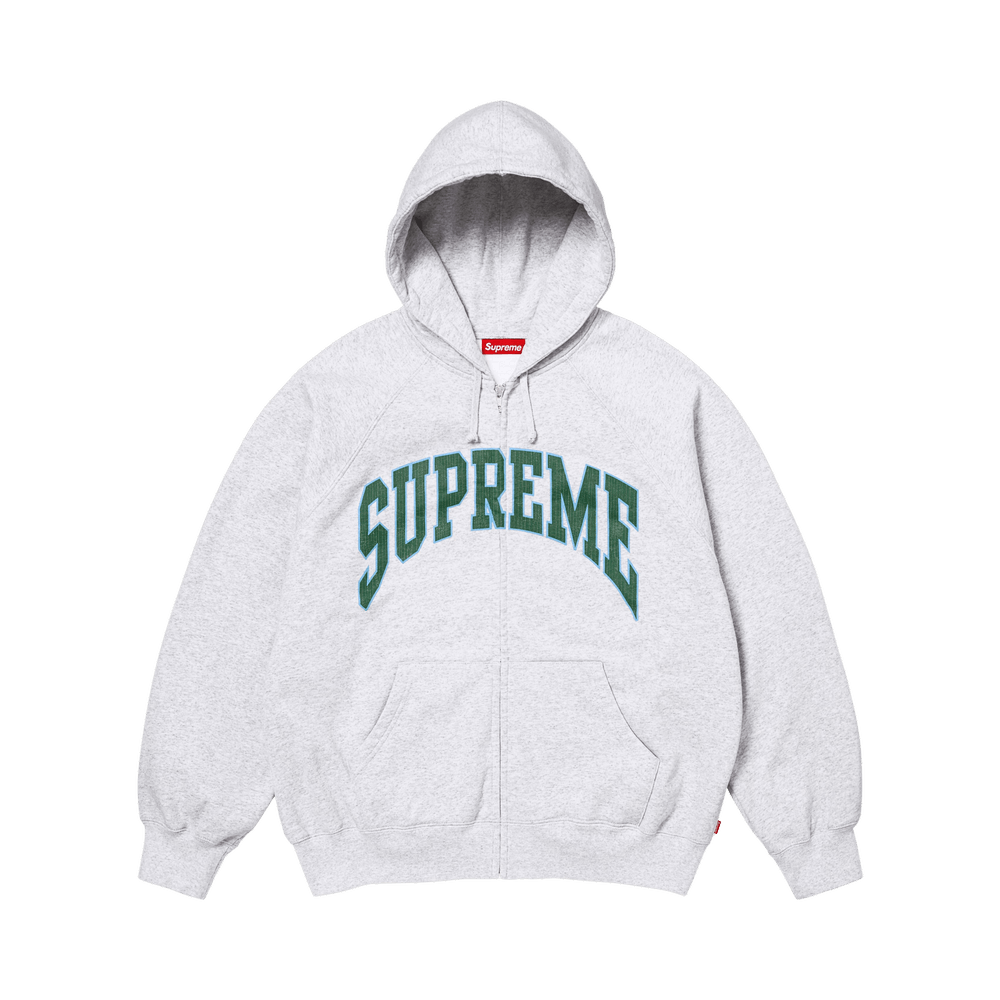 Sweatshirt à Capuche Zippé Raglan Supreme Cracked 'Ash Grey'