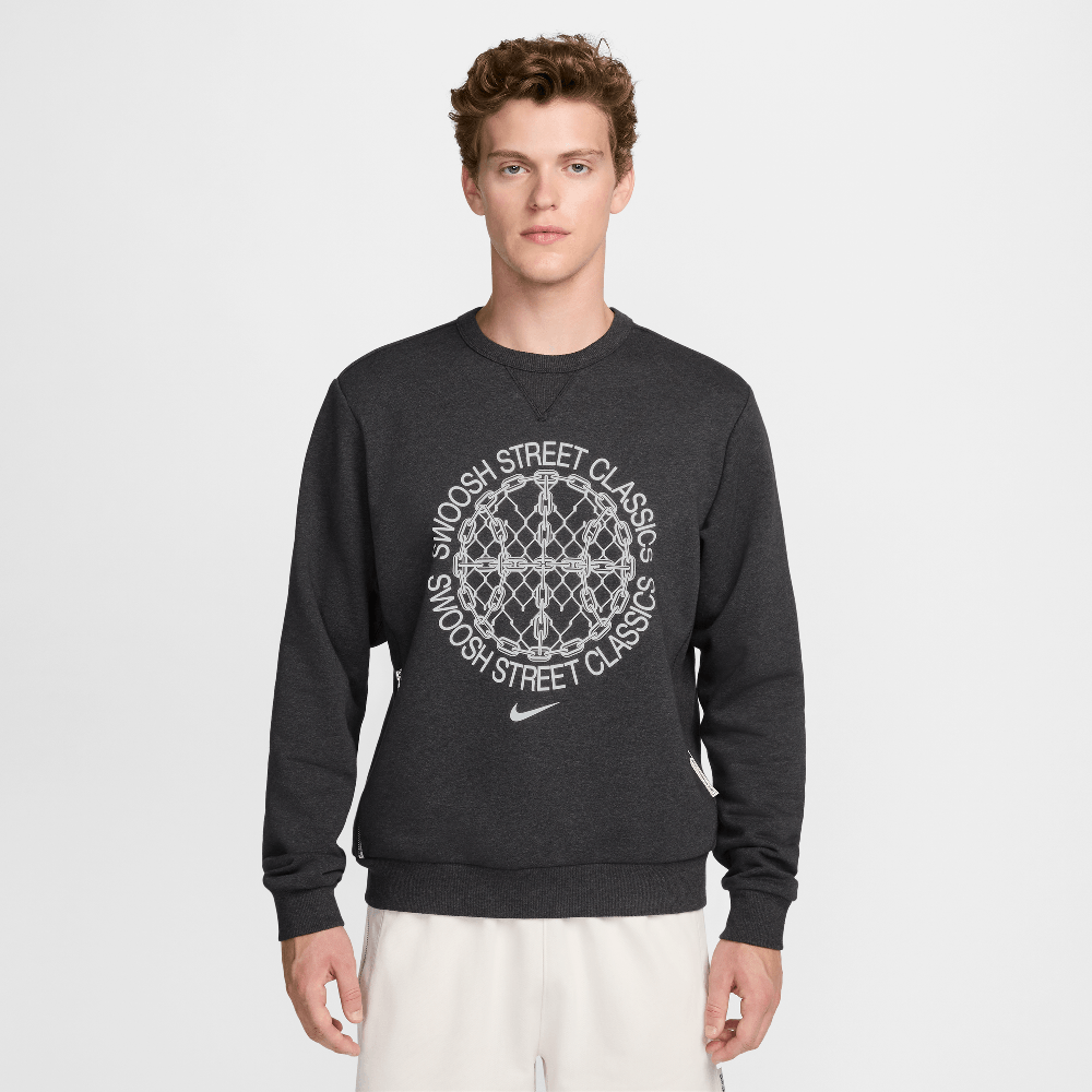 Nike Standard Issue - Sweat-shirt ras-du-cou de basketball Dri-FIT pour homme - Noir/Chinage/Ivoire pâle